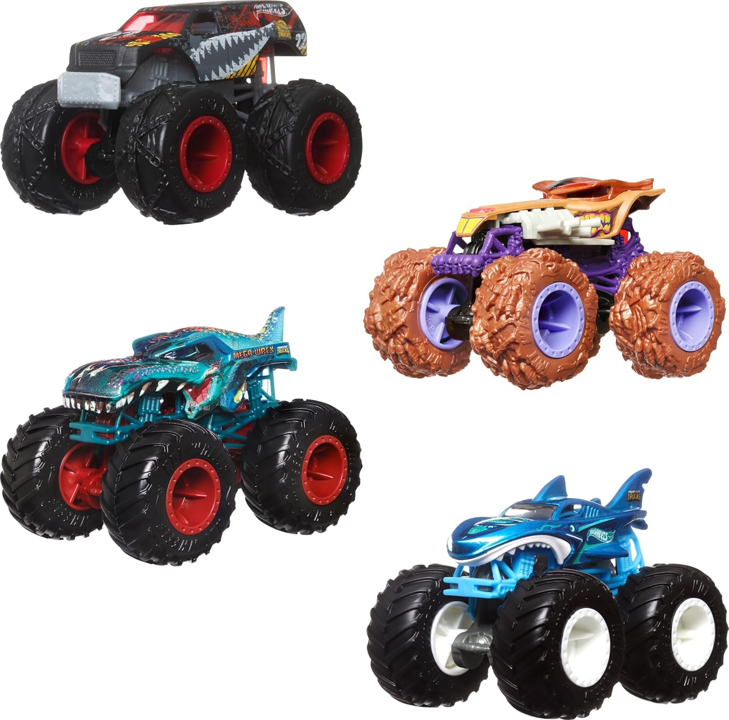 Monster Trucks 1:64 Scale 2-Pack Assortment with Giant Wheels